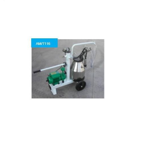 MILKING MACHINE WITH 1 MILKING UNIT - 1 S/S BUCKET - W/OUT VAC. TANK