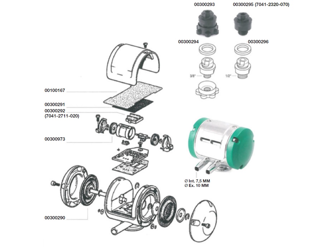 SPARE PARTS FOR WF PNEUMATIC PULSATOR (7041-2700-550)